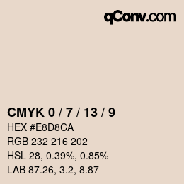 カラーコード: CMYK 0 / 7 / 13 / 9 | qconv.com