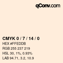 颜色代码: CMYK 0 / 7 / 14 / 0 | qconv.com