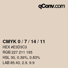 カラーコード: CMYK 0 / 7 / 14 / 11 | qconv.com