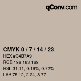颜色代码: CMYK 0 / 7 / 14 / 23 | qconv.com