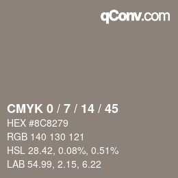 Color code: CMYK 0 / 7 / 14 / 45 | qconv.com