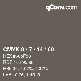 颜色代码: CMYK 0 / 7 / 14 / 60 | qconv.com