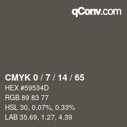 颜色代码: CMYK 0 / 7 / 14 / 65 | qconv.com