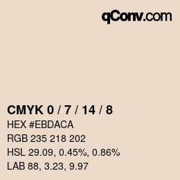 カラーコード: CMYK 0 / 7 / 14 / 8 | qconv.com