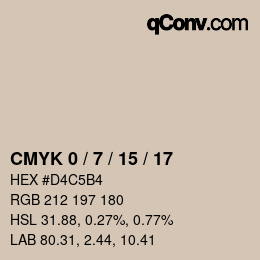 カラーコード: CMYK 0 / 7 / 15 / 17 | qconv.com