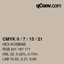 カラーコード: CMYK 0 / 7 / 15 / 21 | qconv.com