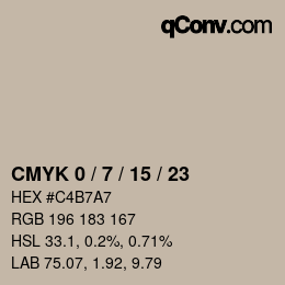 カラーコード: CMYK 0 / 7 / 15 / 23 | qconv.com