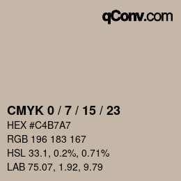 カラーコード: CMYK 0 / 7 / 15 / 23 | qconv.com