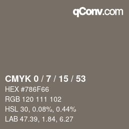 Color code: CMYK 0 / 7 / 15 / 53 | qconv.com