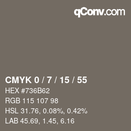 颜色代码: CMYK 0 / 7 / 15 / 55 | qconv.com