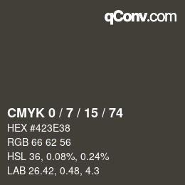Color code: CMYK 0 / 7 / 15 / 74 | qconv.com