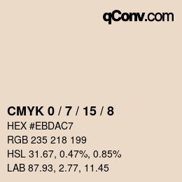 カラーコード: CMYK 0 / 7 / 15 / 8 | qconv.com