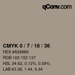 Color code: CMYK 0 / 7 / 16 / 36 | qconv.com