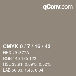 Color code: CMYK 0 / 7 / 16 / 43 | qconv.com