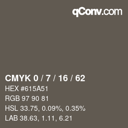 Color code: CMYK 0 / 7 / 16 / 62 | qconv.com
