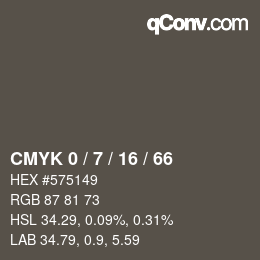 Color code: CMYK 0 / 7 / 16 / 66 | qconv.com