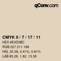 カラーコード: CMYK 0 / 7 / 17 / 11 | qconv.com