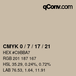 カラーコード: CMYK 0 / 7 / 17 / 21 | qconv.com