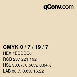 Color code: CMYK 0 / 7 / 19 / 7 | qconv.com