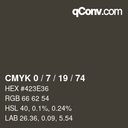 Color code: CMYK 0 / 7 / 19 / 74 | qconv.com