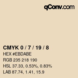 カラーコード: CMYK 0 / 7 / 19 / 8 | qconv.com