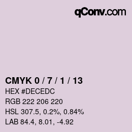 カラーコード: CMYK 0 / 7 / 1 / 13 | qconv.com