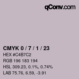 Color code: CMYK 0 / 7 / 1 / 23 | qconv.com