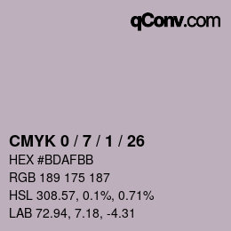 Color code: CMYK 0 / 7 / 1 / 26 | qconv.com