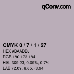 颜色代码: CMYK 0 / 7 / 1 / 27 | qconv.com