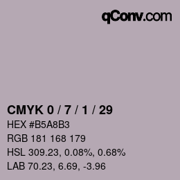 颜色代码: CMYK 0 / 7 / 1 / 29 | qconv.com