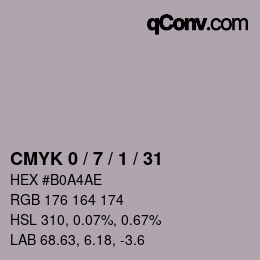 カラーコード: CMYK 0 / 7 / 1 / 31 | qconv.com