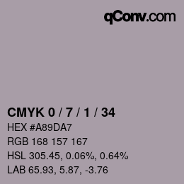 Color code: CMYK 0 / 7 / 1 / 34 | qconv.com