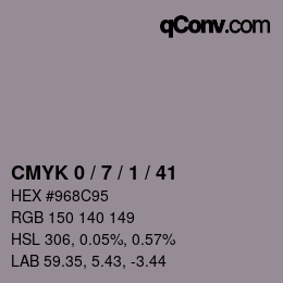 Color code: CMYK 0 / 7 / 1 / 41 | qconv.com