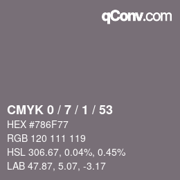 Color code: CMYK 0 / 7 / 1 / 53 | qconv.com