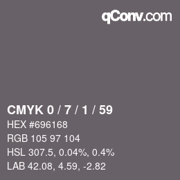 Color code: CMYK 0 / 7 / 1 / 59 | qconv.com