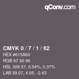 Color code: CMYK 0 / 7 / 1 / 62 | qconv.com