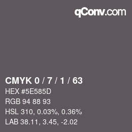 Color code: CMYK 0 / 7 / 1 / 63 | qconv.com