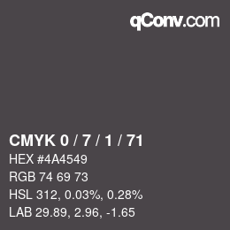 Color code: CMYK 0 / 7 / 1 / 71 | qconv.com