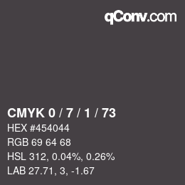 Color code: CMYK 0 / 7 / 1 / 73 | qconv.com