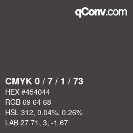 颜色代码: CMYK 0 / 7 / 1 / 73 | qconv.com