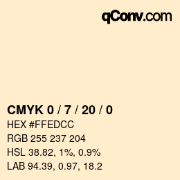 Color code: CMYK 0 / 7 / 20 / 0 | qconv.com