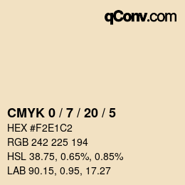 カラーコード: CMYK 0 / 7 / 20 / 5 | qconv.com