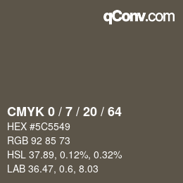 Color code: CMYK 0 / 7 / 20 / 64 | qconv.com