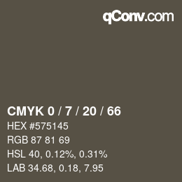 Color code: CMYK 0 / 7 / 20 / 66 | qconv.com