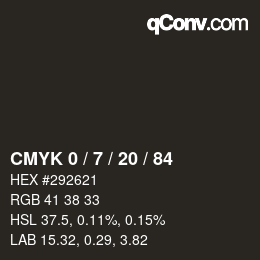 颜色代码: CMYK 0 / 7 / 20 / 84 | qconv.com
