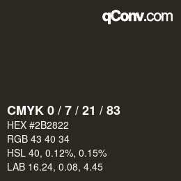 Color code: CMYK 0 / 7 / 21 / 83 | qconv.com