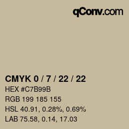 カラーコード: CMYK 0 / 7 / 22 / 22 | qconv.com