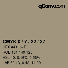 カラーコード: CMYK 0 / 7 / 22 / 37 | qconv.com