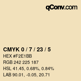 Color code: CMYK 0 / 7 / 23 / 5 | qconv.com