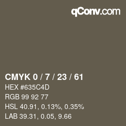 Color code: CMYK 0 / 7 / 23 / 61 | qconv.com